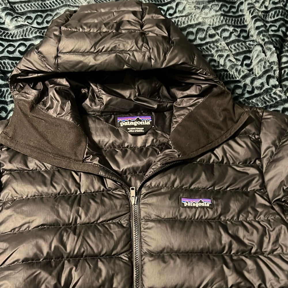 Mens Patagonia Goose Down puffer jacket with hood